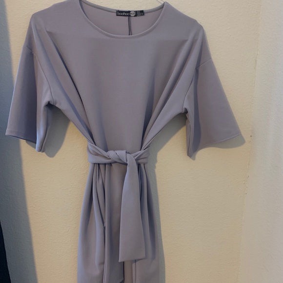 Boohoo Lavender tie-waist shift dress - Picture 2 of 2